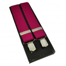 Plain Fuchsia Pink Men's Trouser Braces