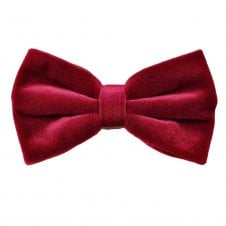 Plain Fuchsia Pink Men's Velvet Bow Tie - Gift Boxed