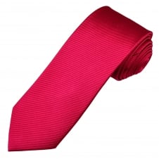 Plain Fuchsia Pink Narrow Men's Silk Tie