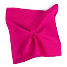 Plain Fuchsia Pink Silk Pocket Square Handkerchief by Tresanti