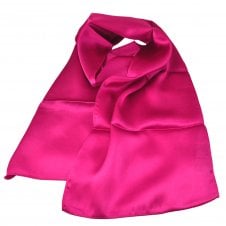 Plain Fuchsia Pink Silk Satin Scarf