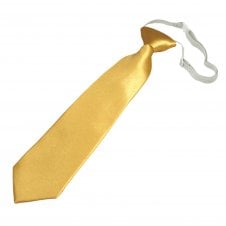 Plain Gold Boys Skinny Tie - 6 Months To 4 Years