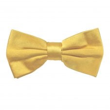 Plain Gold Men's Silk Satin Bow Tie By Lupi Romani