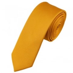 Plain Gold Silk Skinny Tie