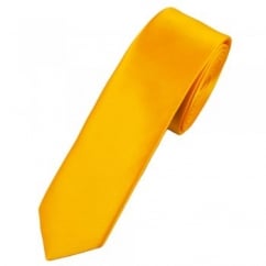 Plain Golden Yellow Skinny Tie