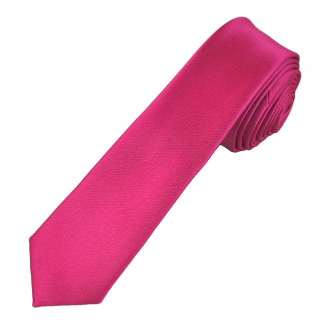 Plain Hot Pink Boys Skinny Tie