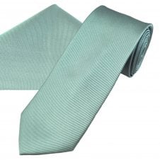 Plain Iceberg Blue Silk Men's Tie & Pocket Square Handkerchief Set by Tresanti