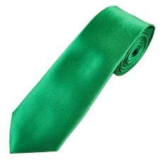 Plain Irish Emerald Green Boys Skinny Tie