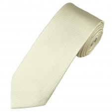 Plain Ivory 6.5cm Width Narrow Men's Silk Tie