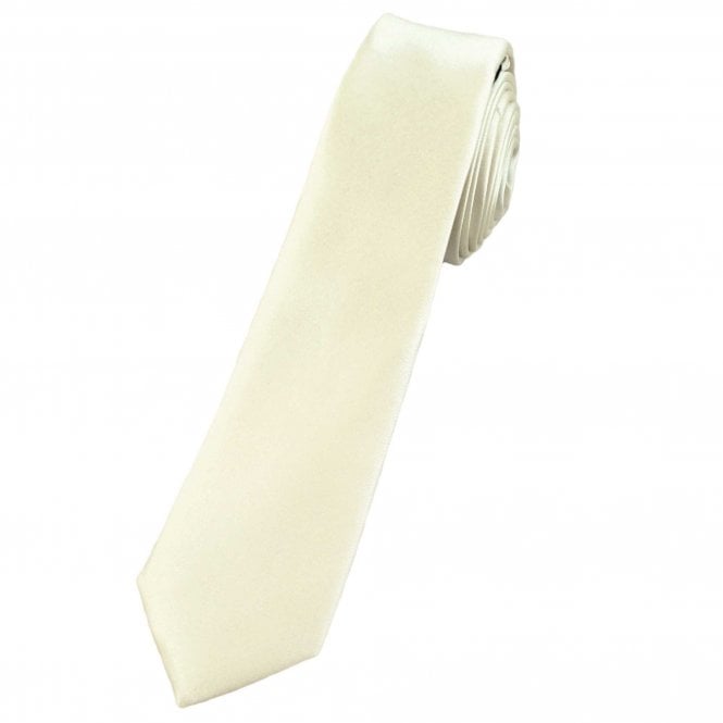 Plain Ivory 6cm Skinny Tie