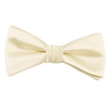 Plain Ivory Men's Silk Bow Tie
