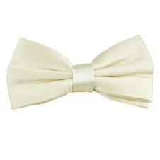 Plain Ivory Men's Silk Satin Bow Tie by Lupi Romani