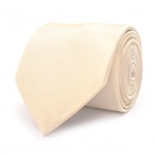 Plain Ivory Men's Silk Tie by Tresanti