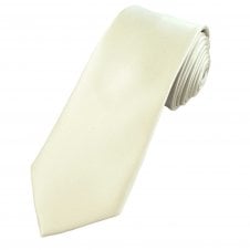 Plain Ivory Satin Tie