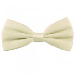 Plain Ivory Silk Bow Tie