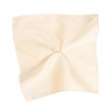 Plain Ivory Silk Pocket Square Handkerchief by Tresanti