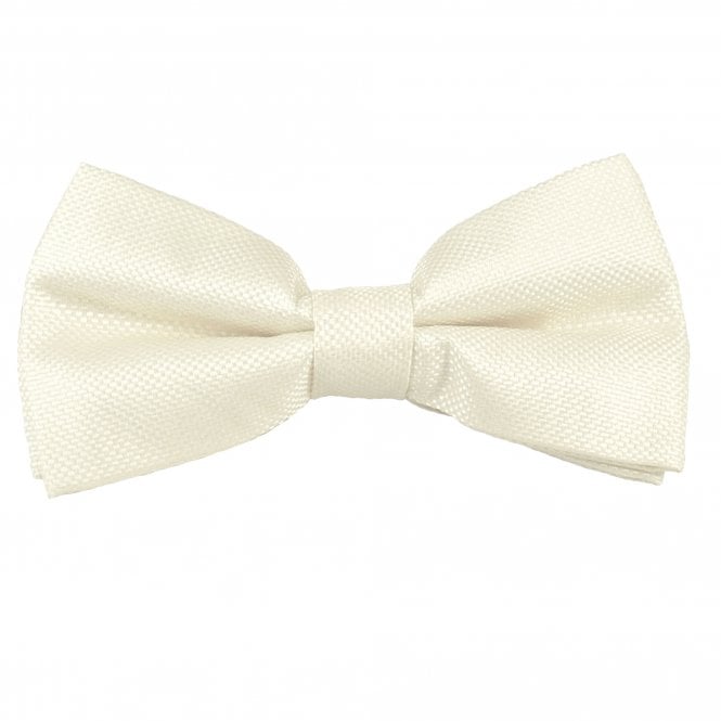 Plain Ivory Textured Boys Bow Tie