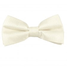 Plain Ivory Textured Boys Bow Tie