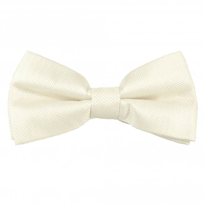 Plain Ivory Textured Men's Bow Tie
