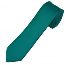Plain Jade Green Boys Skinny Tie