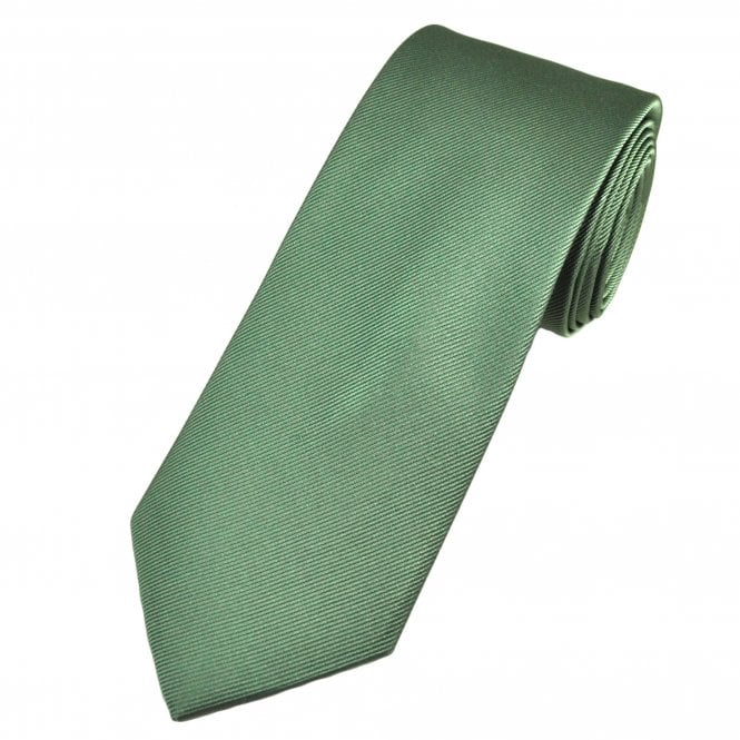 Plain Leaf Green Men's Silk Tie by Tresanti