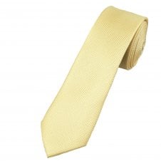 Plain Lemon Textured Men's Skinny Tie