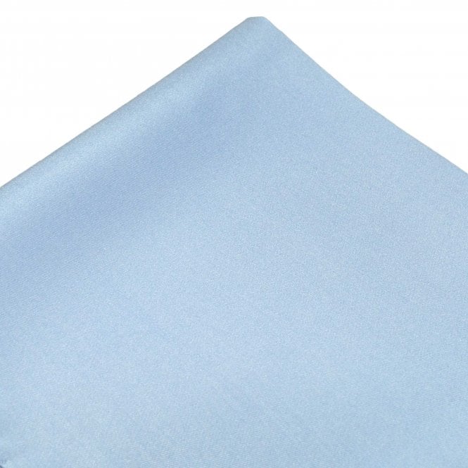 Plain Light Blue Luxury Silk Pocket Square Handkerchief