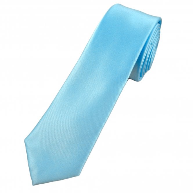 Plain Light Blue Men's Skinny Tie