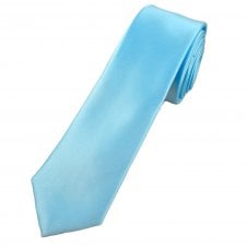 Plain Light Blue Men's Skinny Tie