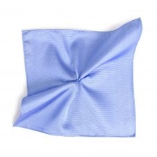 Plain Light Blue Silk Pocket Square Handkerchief by Tresanti