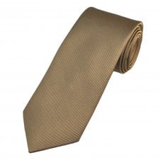 Plain Light Brown Men's Silk Tie by Tresanti