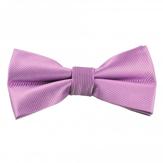 Plain Lilac Ribbed Men's Bow Tie