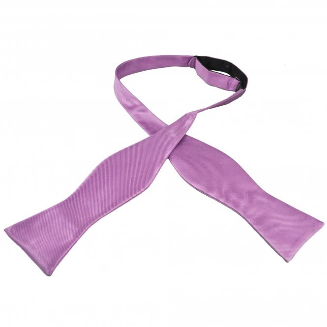 Plain Lilac Ribbed Men's Self Tie Bow Tie