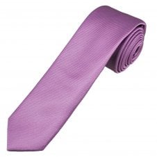 Plain Lilac Ribbed Men's Skinny Tie