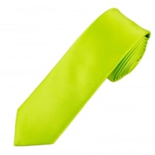 Plain Lime Green Boys Skinny Tie