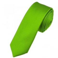 Plain Lime Green Silk Skinny Tie
