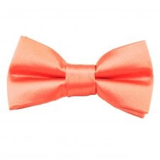 Plain Living Coral Boys Bow Tie