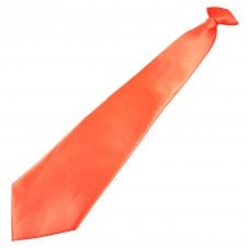 Plain Living Coral Clip On Tie