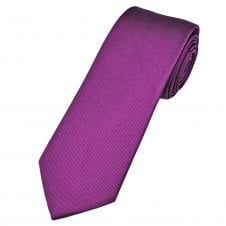 Plain Loganberry Rib Textured Men's Luxury Silk Tie by Lupi Romani