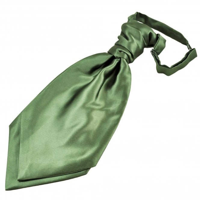 Plain Lovat Green Men's Scrunchie Wedding Cravat
