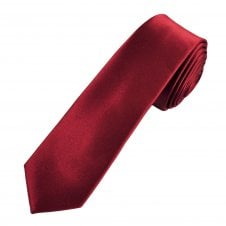 Plain Maroon Boys Skinny Tie
