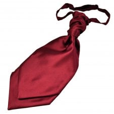 Plain Maroon Men's Scrunchie Ruche Wedding Cravat