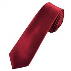 Plain Maroon Men's Skinny Tie
