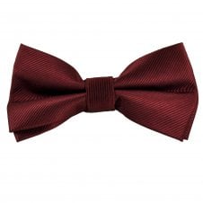 Plain Maroon Ribbed Men's Bow Tie