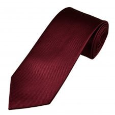 Plain Maroon Ribbed Men's Tie