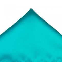 Plain Medium Turquoise Pocket Square Handkerchief