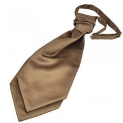 Plain Mid-Brown Scrunchie Wedding Cravat
