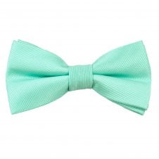 Plain Mint Green Ribbed Men's Bow Tie