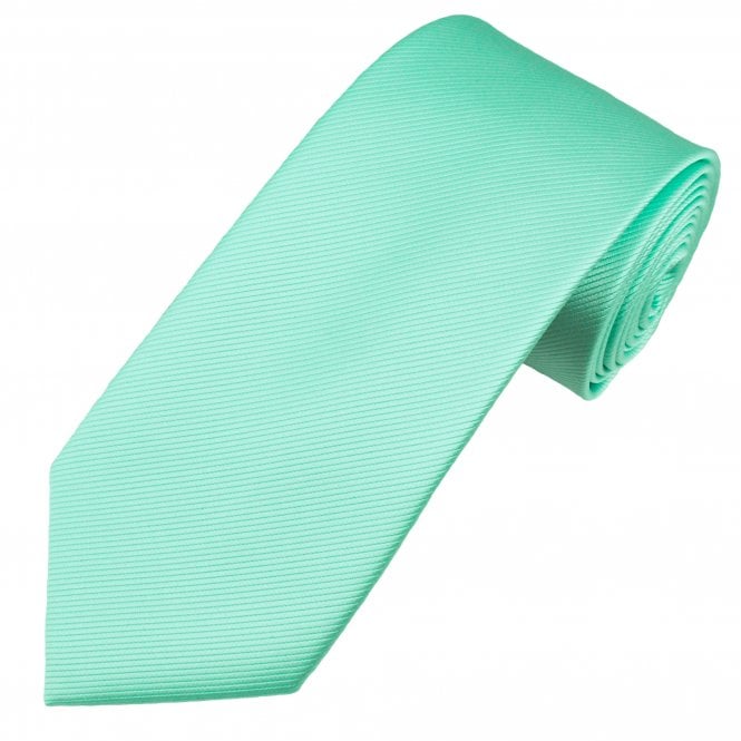 Plain Mint Green Ribbed Men's Tie