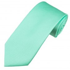 Plain Mint Green Ribbed Men's Tie